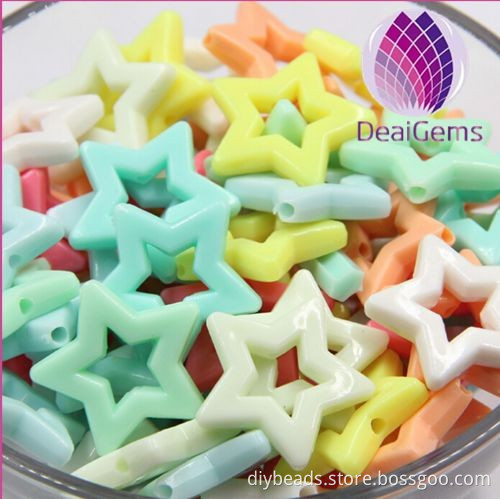 Bulk acrylic125x25mm star beads for diy jewerly